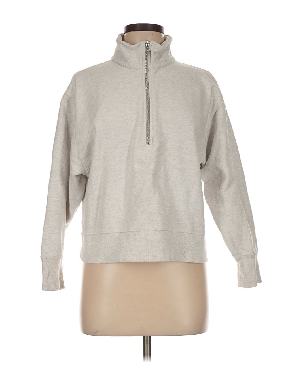 AYR Light Gray Half-Zip Turtleneck Pullover Sweatshirt